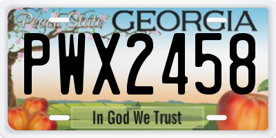 GA license plate PWX2458
