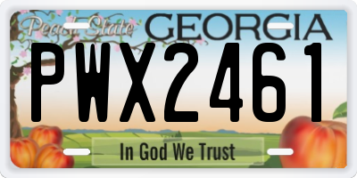 GA license plate PWX2461
