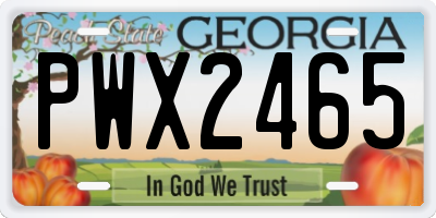 GA license plate PWX2465