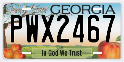GA license plate PWX2467