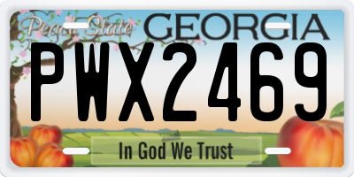GA license plate PWX2469