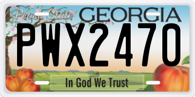 GA license plate PWX2470