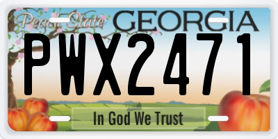 GA license plate PWX2471