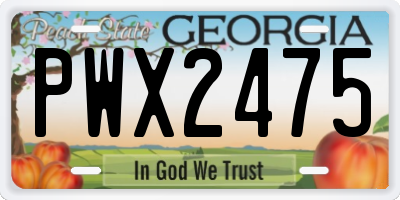 GA license plate PWX2475