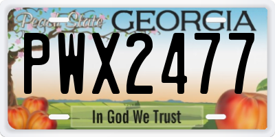 GA license plate PWX2477