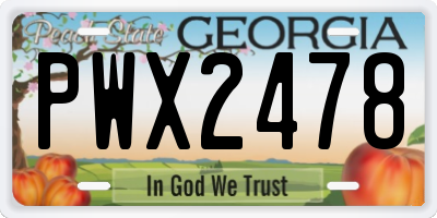 GA license plate PWX2478