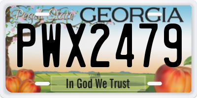 GA license plate PWX2479