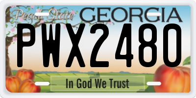 GA license plate PWX2480