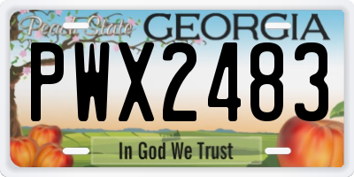 GA license plate PWX2483