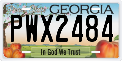 GA license plate PWX2484