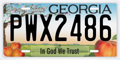 GA license plate PWX2486
