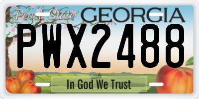 GA license plate PWX2488