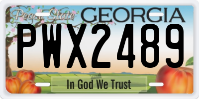 GA license plate PWX2489