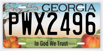 GA license plate PWX2496