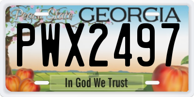 GA license plate PWX2497
