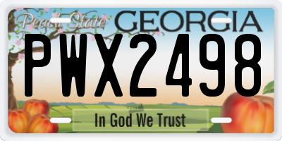 GA license plate PWX2498