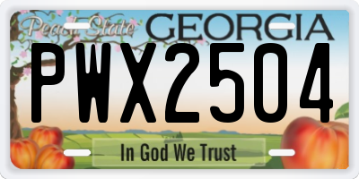 GA license plate PWX2504