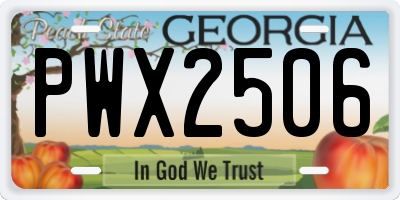 GA license plate PWX2506