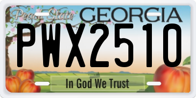 GA license plate PWX2510