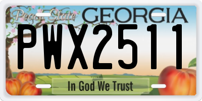 GA license plate PWX2511