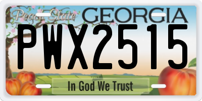 GA license plate PWX2515