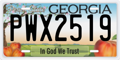 GA license plate PWX2519