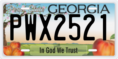 GA license plate PWX2521