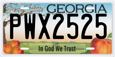 GA license plate PWX2525