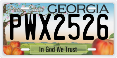 GA license plate PWX2526