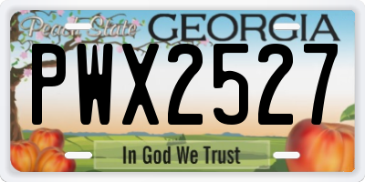 GA license plate PWX2527