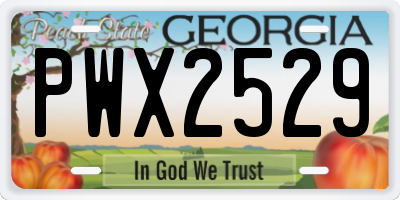 GA license plate PWX2529