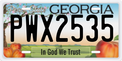 GA license plate PWX2535