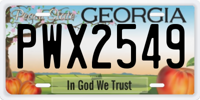 GA license plate PWX2549