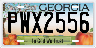 GA license plate PWX2556