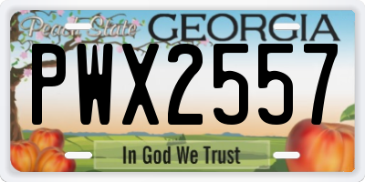 GA license plate PWX2557