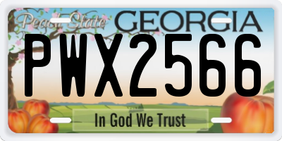GA license plate PWX2566