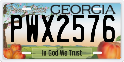 GA license plate PWX2576