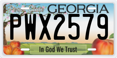 GA license plate PWX2579