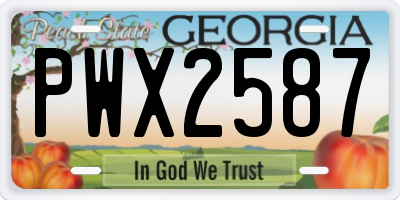 GA license plate PWX2587
