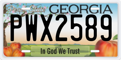 GA license plate PWX2589
