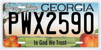 GA license plate PWX2590