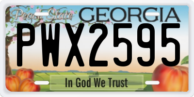 GA license plate PWX2595