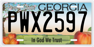 GA license plate PWX2597