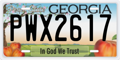 GA license plate PWX2617