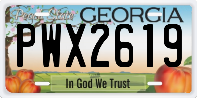 GA license plate PWX2619