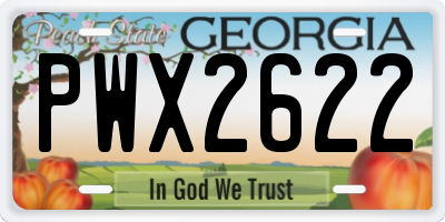 GA license plate PWX2622