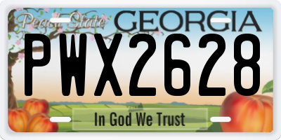 GA license plate PWX2628