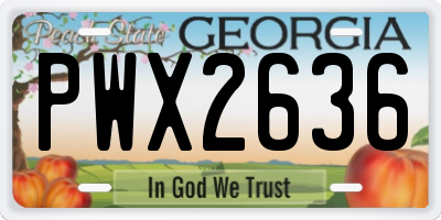 GA license plate PWX2636