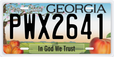 GA license plate PWX2641