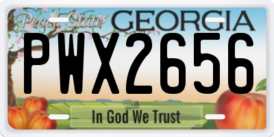 GA license plate PWX2656